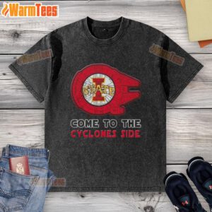 Top Star Wars Come to the Iowa State Cyclones Side Washed T-Shirt featuring vibrant graphics and a comfortable fit.