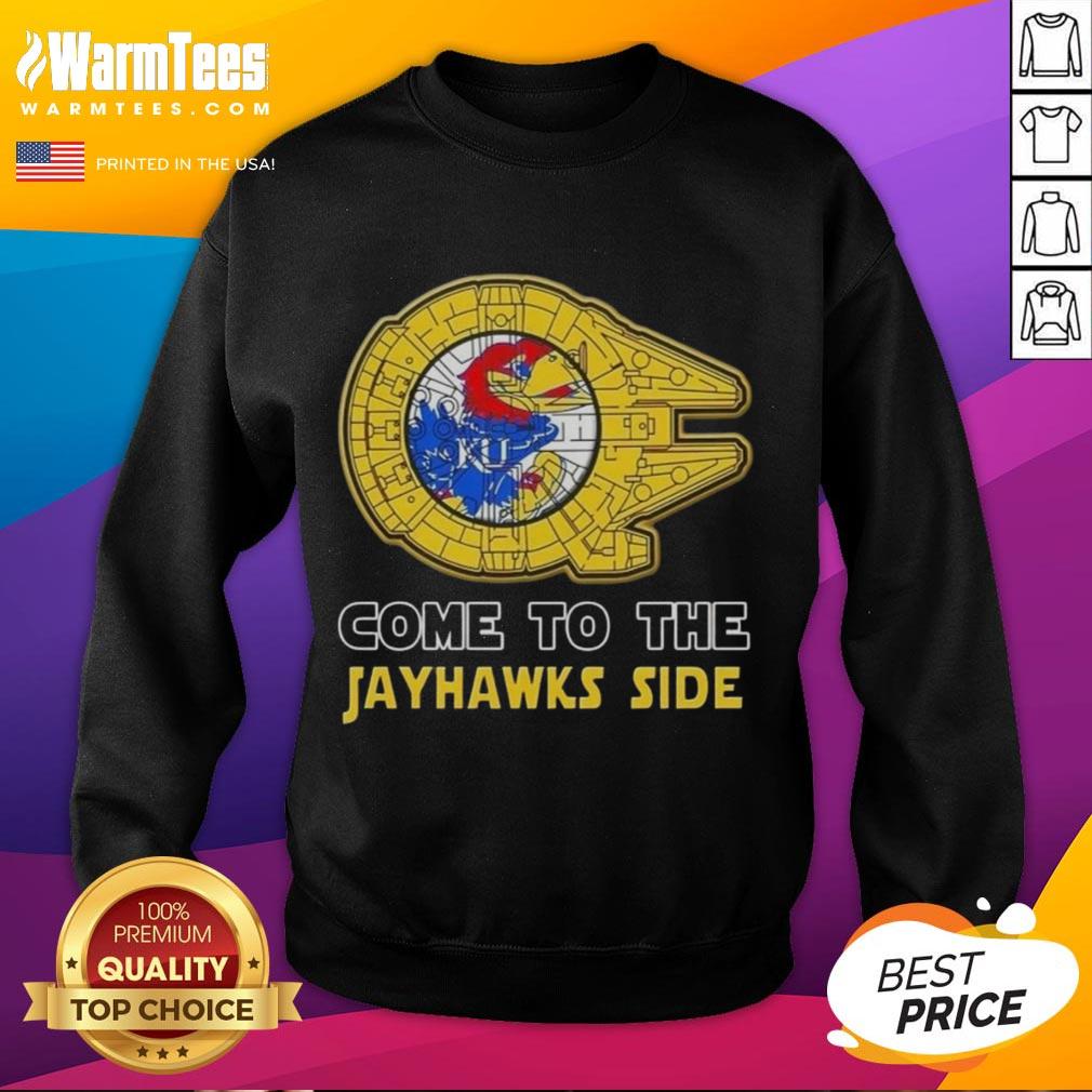 Top Star Wars Come to the Kansas Jayhawks Side Sweatshirt featuring iconic designs for fans of both franchises.