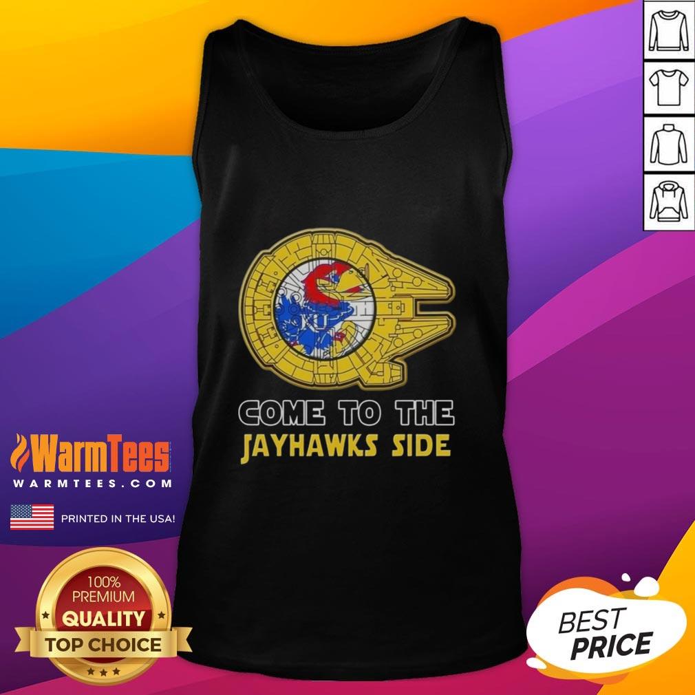 Stylish Kansas Jayhawks side tank top featuring a Star Wars theme, perfect for fans and game day wear.
