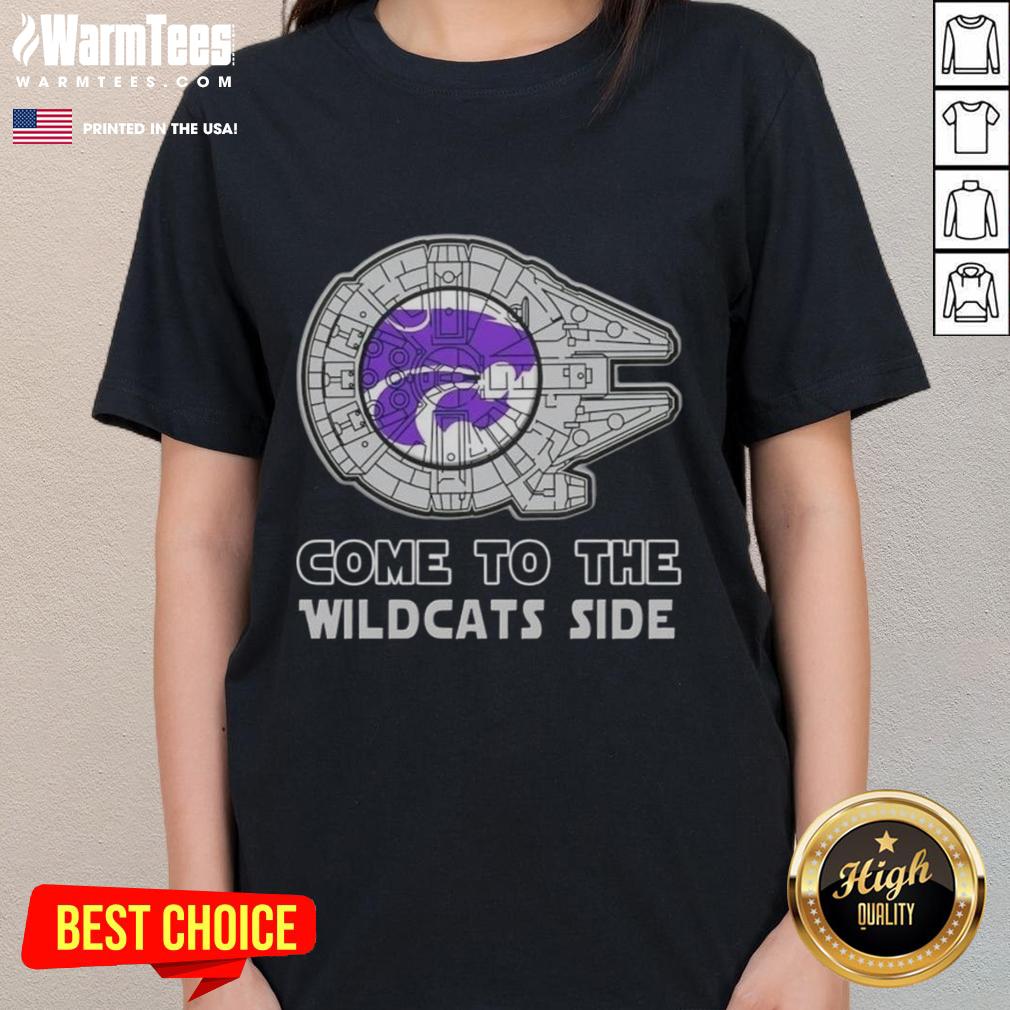 Top Star Wars Kansas State Wildcats side ladies tee featuring iconic designs for fans and stylish comfort.