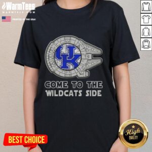 Top Star Wars Come to the Kentucky Wildcats Side Ladies Tee featuring a stylish design for fans of both franchises.