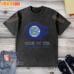 Top Star Wars Come To The North Carolina Tar Heels Side Washed T-Shirt featuring a vibrant design and comfortable fit.