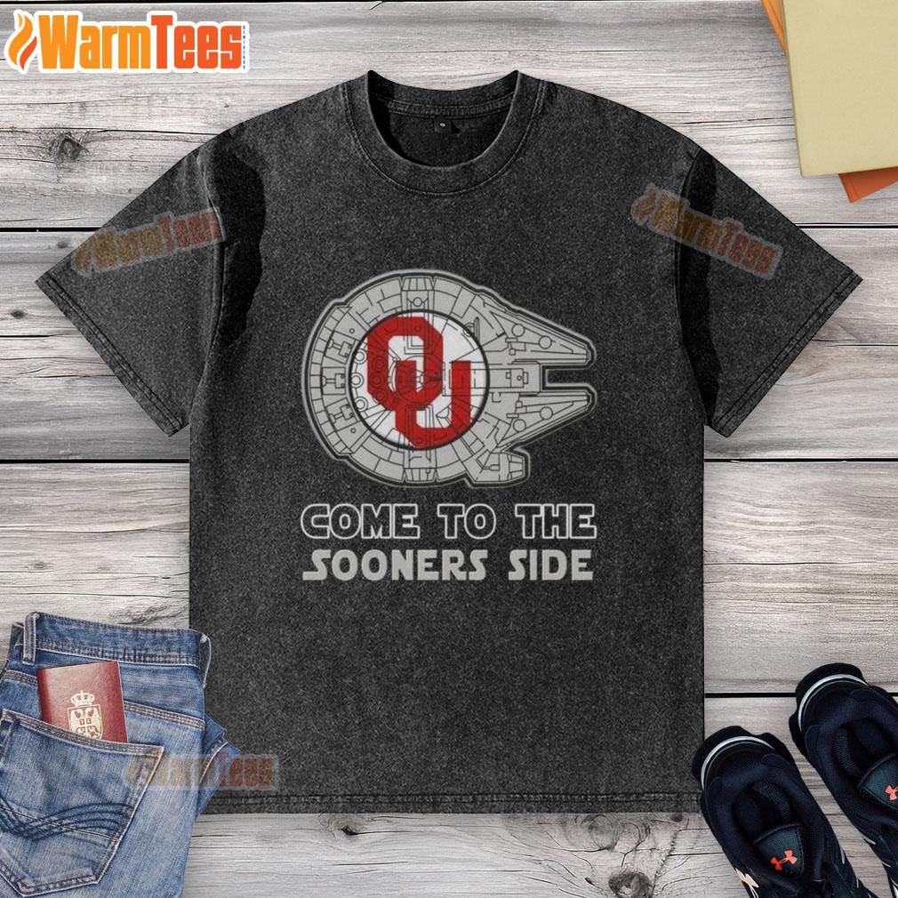 Top Star Wars Come to the Oklahoma Sooners Side Washed T-Shirt featuring a vibrant design and comfortable fit.