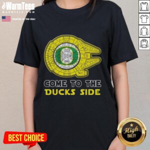 Top Star Wars Come to the Oregon Ducks Side Ladies Tee featuring a stylish design for fans and a perfect game day outfit.