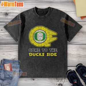 Top Star Wars Come To The Oregon Ducks Side washed t-shirt featuring a vibrant design for fans of both franchises.