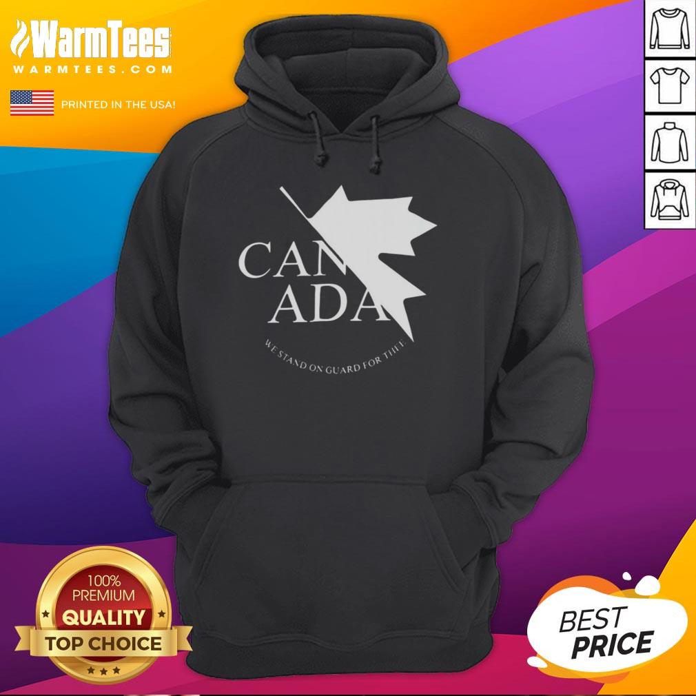 Awesome Canada We Stand On Guard For Thee Hoodie featuring a patriotic design in vibrant colors, perfect for any Canadian.