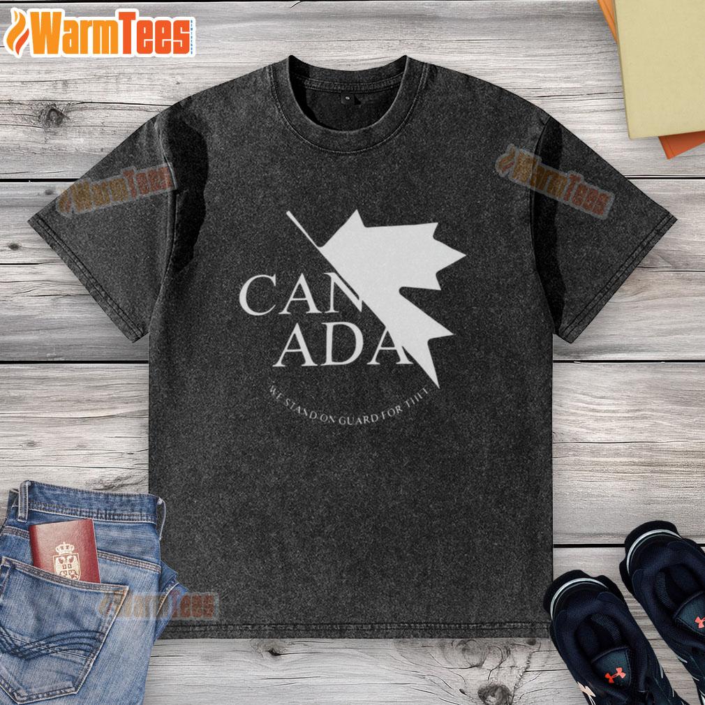 Awesome Canada We Stand On Guard For Thee washed t-shirt featuring a stylish design and comfortable fit for casual wear.