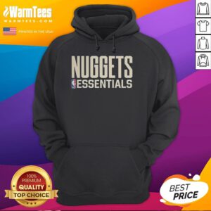 Awesome Denver Nuggets Essentials NBA logo hoodie in navy blue, perfect for fans and casual wear.