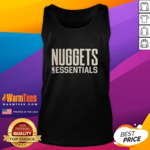 Awesome Denver Nuggets Essentials NBA logo tank top featuring vibrant colors and stylish design for fans.
