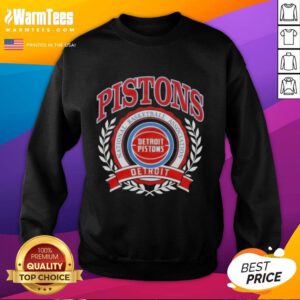 Awesome Detroit Pistons National Basketball Association crest sweatshirt featuring vibrant team colors and logo.