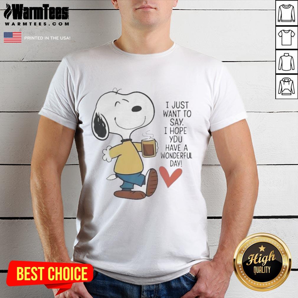Alt Text: Awesome I Just Want To Say I Hope You Have A Wonderful Day T-Shirt design with cheerful typography and vibrant colors.