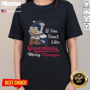 Awesome Santa Claus graphic on a Merry Kiss My Ass Christmas tee for Cleveland Guardians fans, perfect for holiday cheer.
