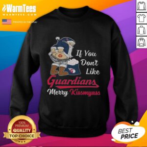 Awesome Santa Claus sweatshirt featuring 'If You Don't Like Cleveland Guardians, Merry Kissmyass Christmas' design.