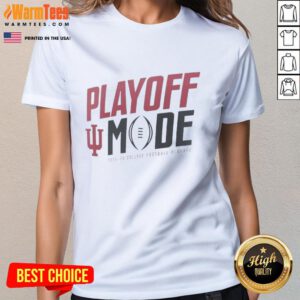 Funny Indiana Hoosiers playoff mode college football playoff 2025-2026 ladies tee featuring vibrant team colors and graphics.