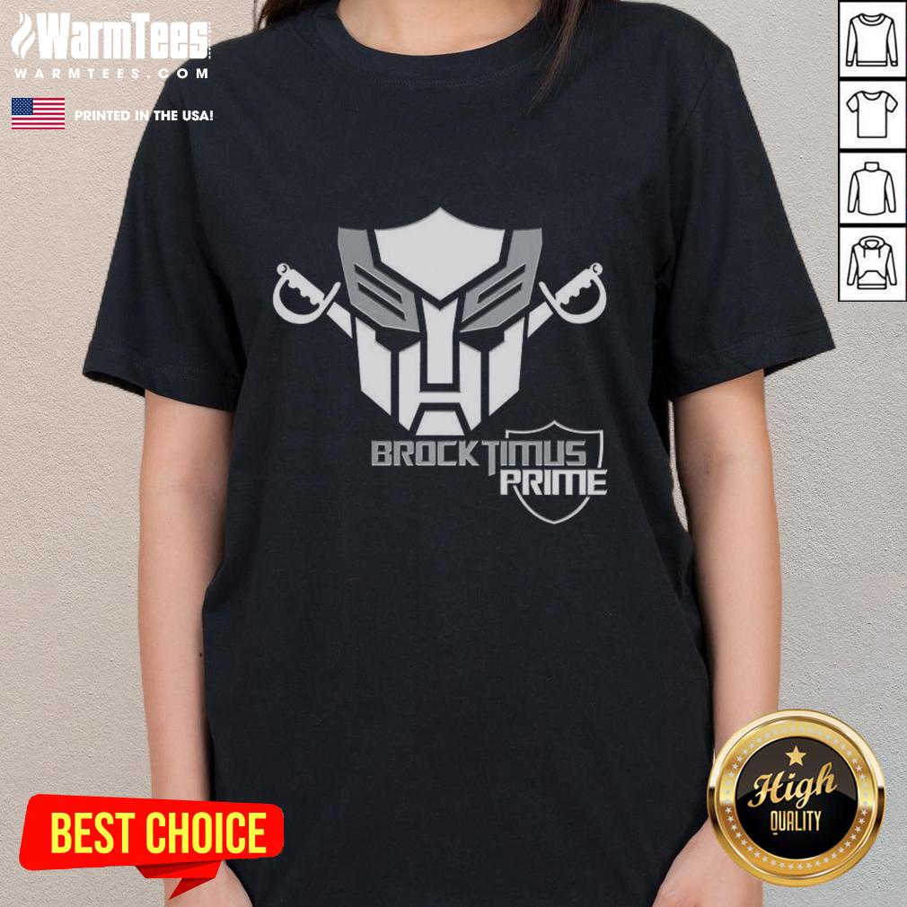 Good Brocktimus Prime Transformers logo on a stylish ladies tee, perfect for fans of the iconic franchise.