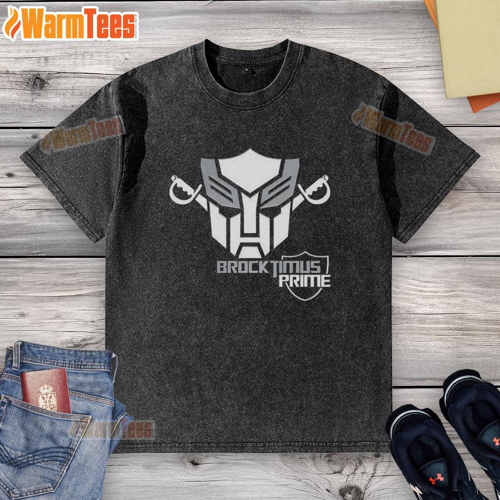 Good Brocktimus Prime Transformers logo washed t-shirt featuring vibrant graphics and a comfortable fit for fans.