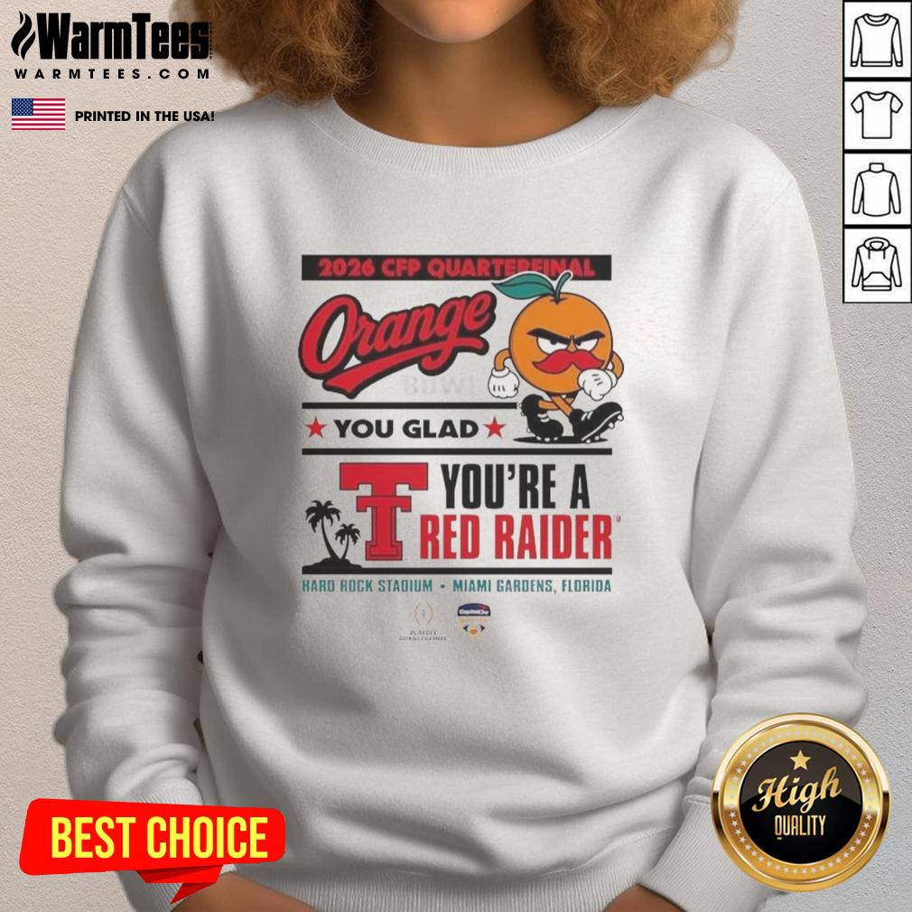 Good Texas Tech Red Raiders CFP Capital One Orange Bowl 2025 sweatshirt, perfect for proud Red Raider fans.