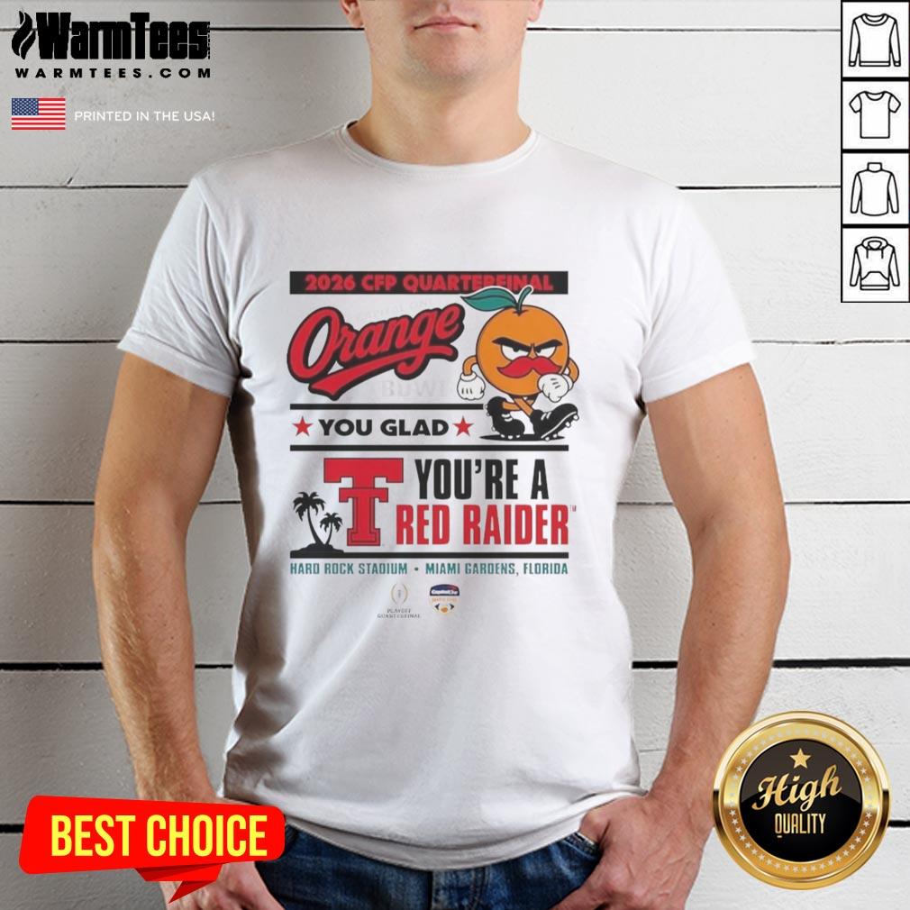 Good Texas Tech Red Raiders CFP Capital One Orange Bowl 2025 T-Shirt for proud Red Raider fans celebrating team spirit.