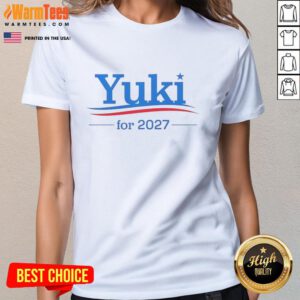 Good Tsunoda Yuki for 2027 Vcarb Campaign Logo on a stylish ladies tee, promoting motorsport fashion.