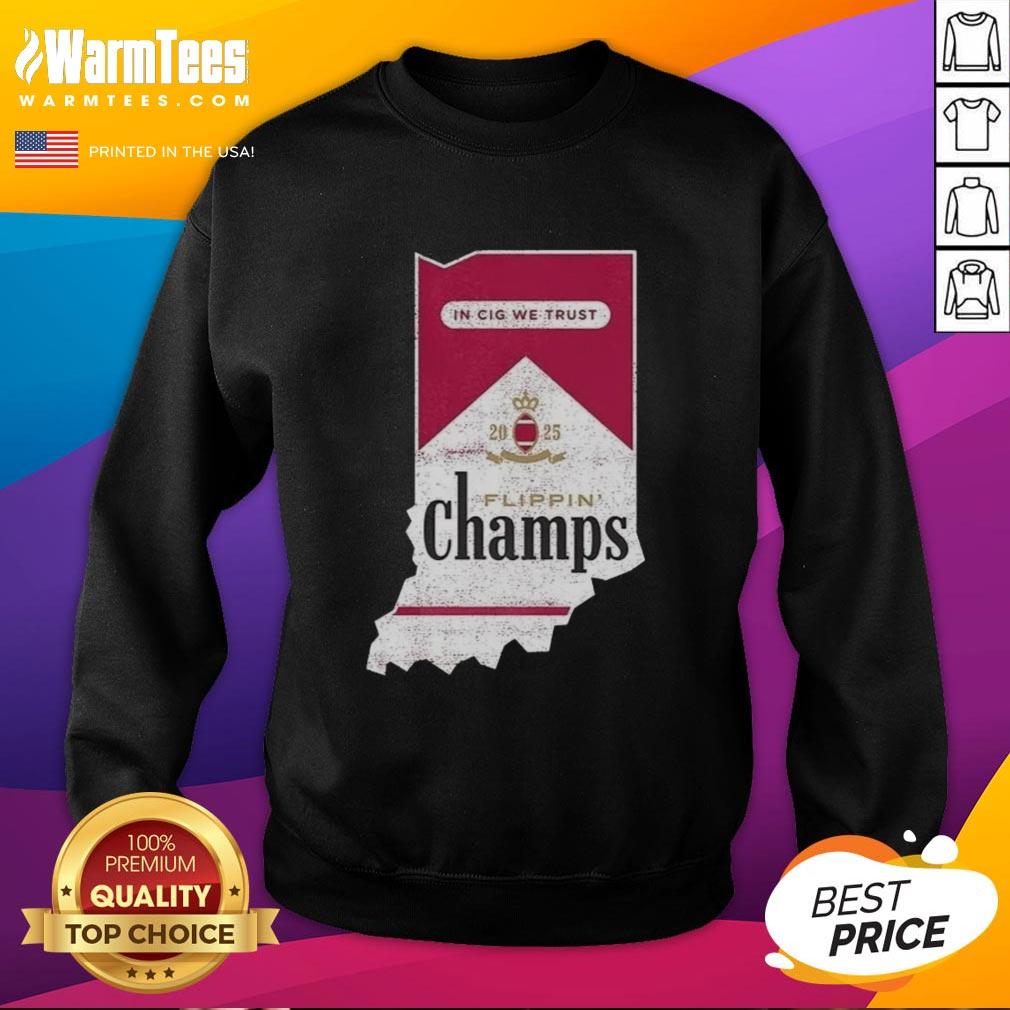 Indiana Hoosiers Football sweatshirt featuring 'In Cig We Trust' design, perfect for fans and game day attire.