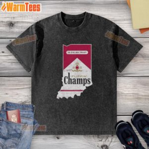 Indiana Hoosiers Football washed t-shirt featuring 'In Cig We Trust' design for Nice Flippin Champs fans.