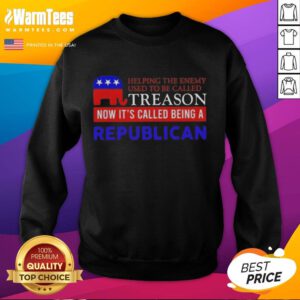 Nice Helping The Enemy sweatshirt highlighting the shift in political views, ideal for Republican supporters.