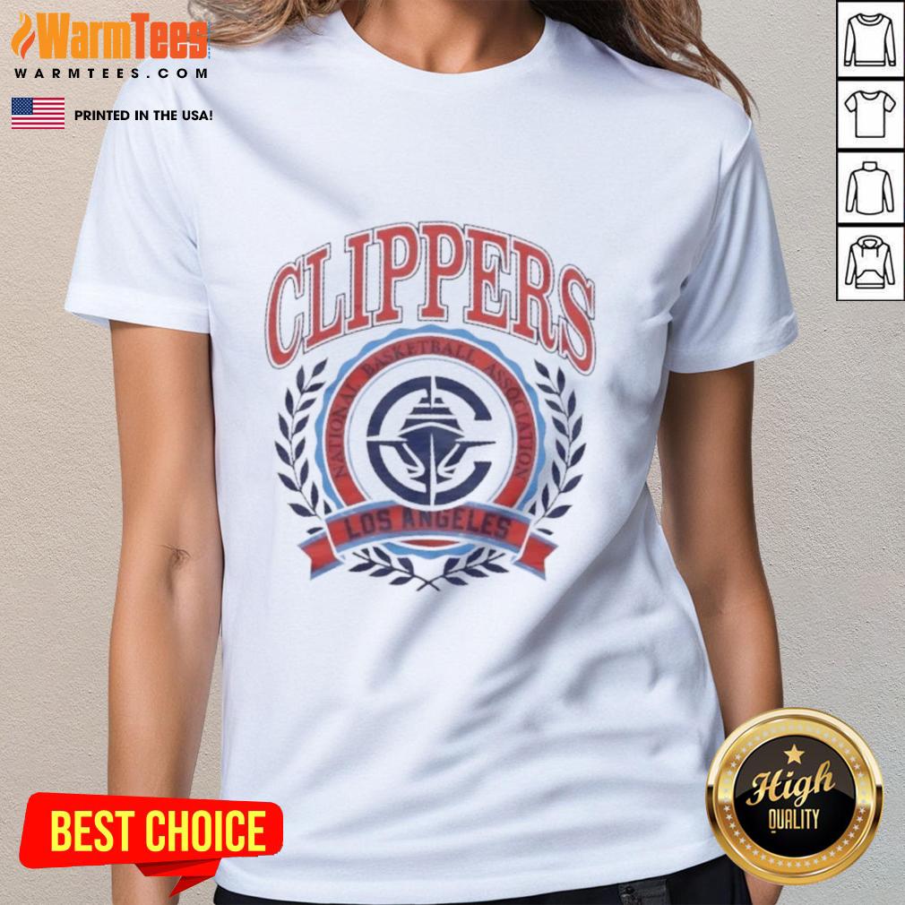 Los Angeles Clippers National Basketball Association crest on a stylish ladies tee, perfect for fans and casual wear.