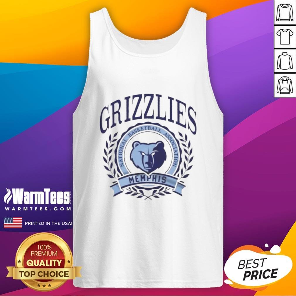 Stylish Memphis Grizzlies tank top featuring the NBA crest, perfect for basketball fans and casual wear.