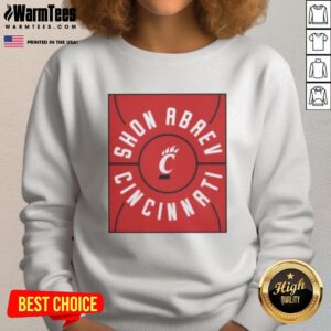 Nice Shon Abaev full court Cincinnati Bearcats basketball sweatshirt in vibrant colors, perfect for fans and athletes.