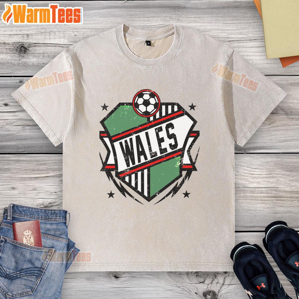 Nice Wales Qatar soccer washed t-shirt featuring vibrant colors and a comfortable fit for fans and players alike.