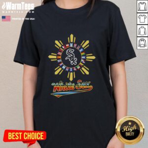 Official 2025 Chicago White Sox Baseball X Hispanic Ladies Tee showcasing vibrant design and team logo.
