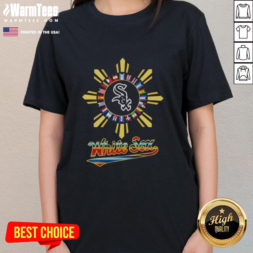 Official 2025 Chicago White Sox Baseball X Hispanic Ladies Tee showcasing vibrant design and team logo.