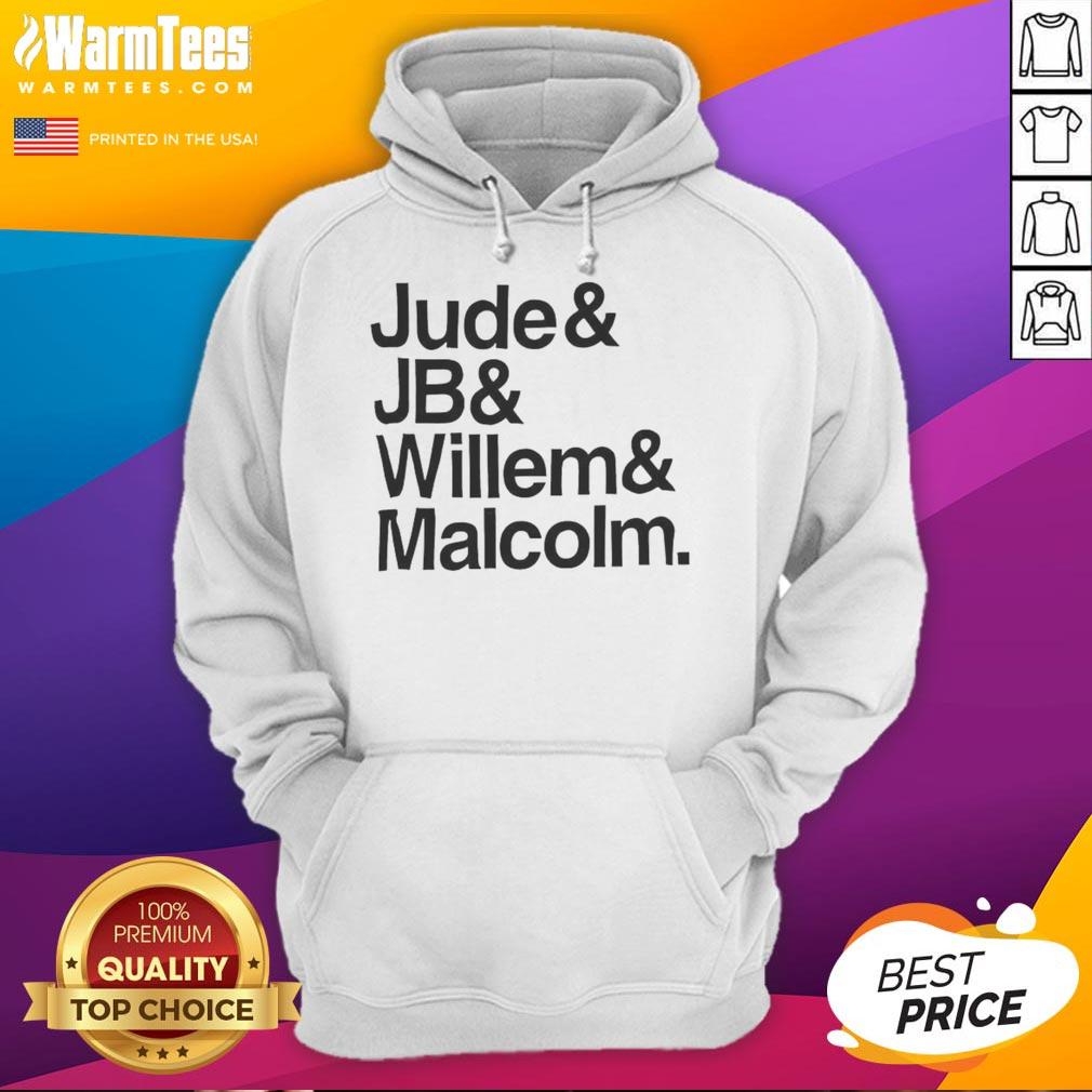 Alt Text: Official Jude JB hoodie featuring Willem and Malcolm designs, perfect for fans of the series and stylish casual wear.