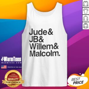 Alt Text: Official Jude JB Willem and Malcolm tank top featuring stylish design and vibrant colors, perfect for casual wear.