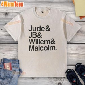 Alt Text: Official Jude JB Willem and Malcolm washed t-shirt showcasing a stylish design for casual wear.