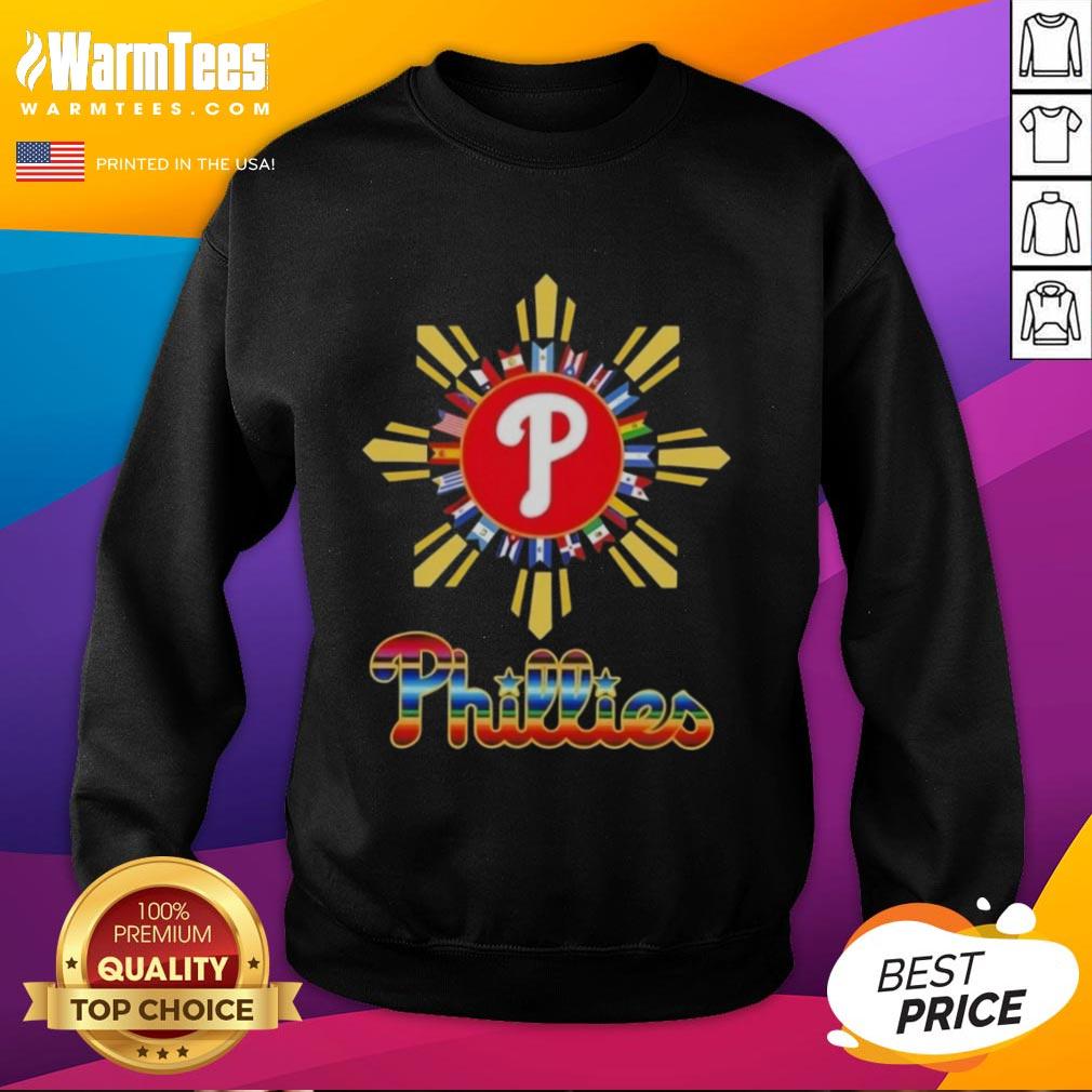 Official Philadelphia Phillies X Hispanic sweatshirt featuring team logo and vibrant colors, perfect for fans and collectors.