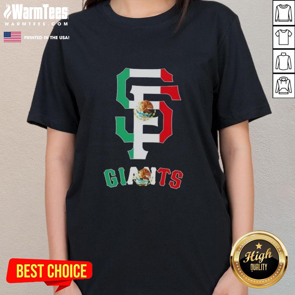Official San Francisco Giants baseball tee featuring a Mexican flag design, perfect for fans celebrating culture and sports.