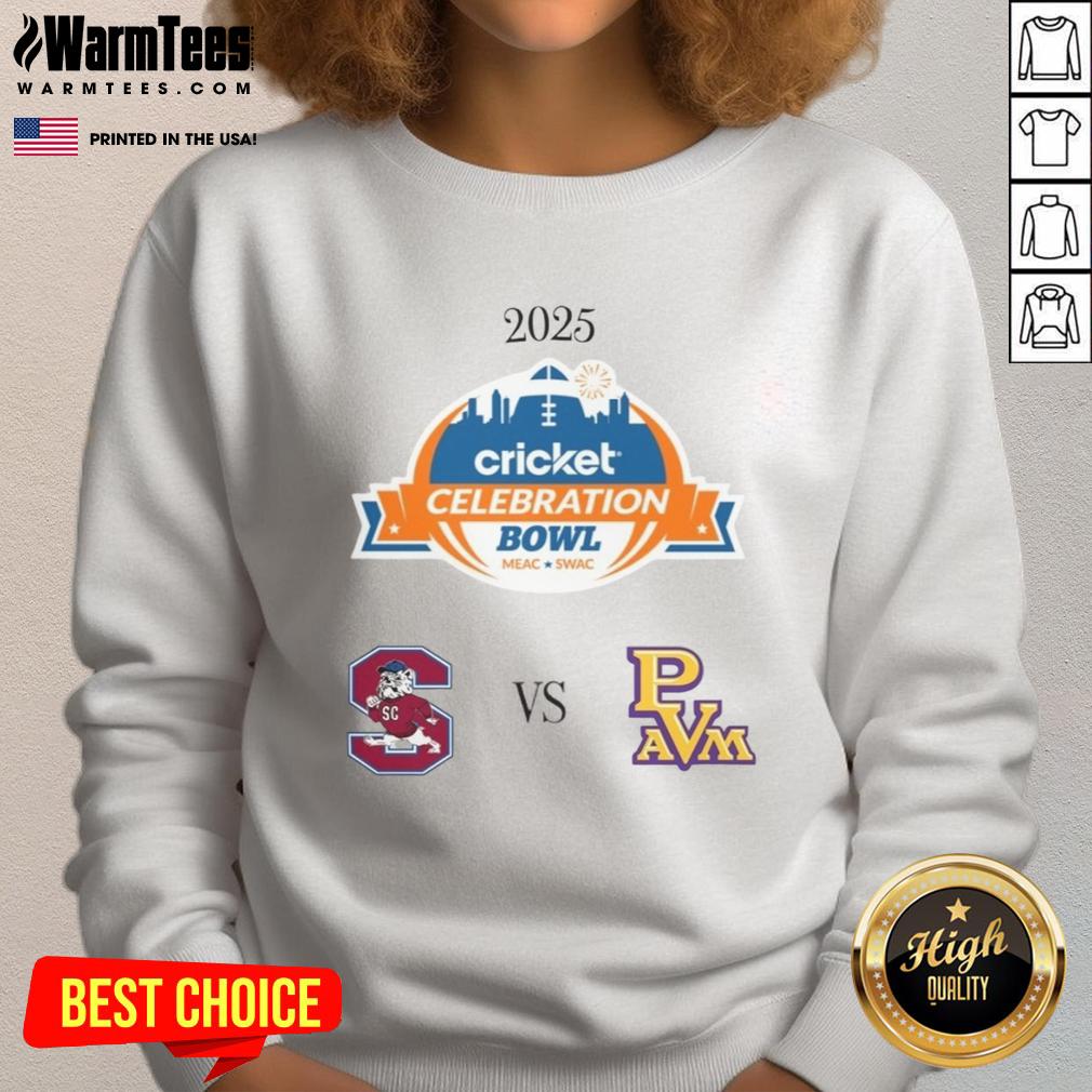 Official South Carolina State Bulldogs vs Prairie View AM Panthers 2025 Celebration Bowl sweatshirt in vibrant colors.