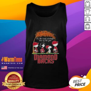 Premium Arizona Diamondbacks X Peanuts Snoopy and Friends autumn tank top celebrating the most wonderful time of the year.