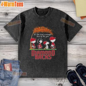 Premium Arizona Diamondbacks X Peanuts Snoopy t-shirt for autumn featuring a festive design celebrating the season.