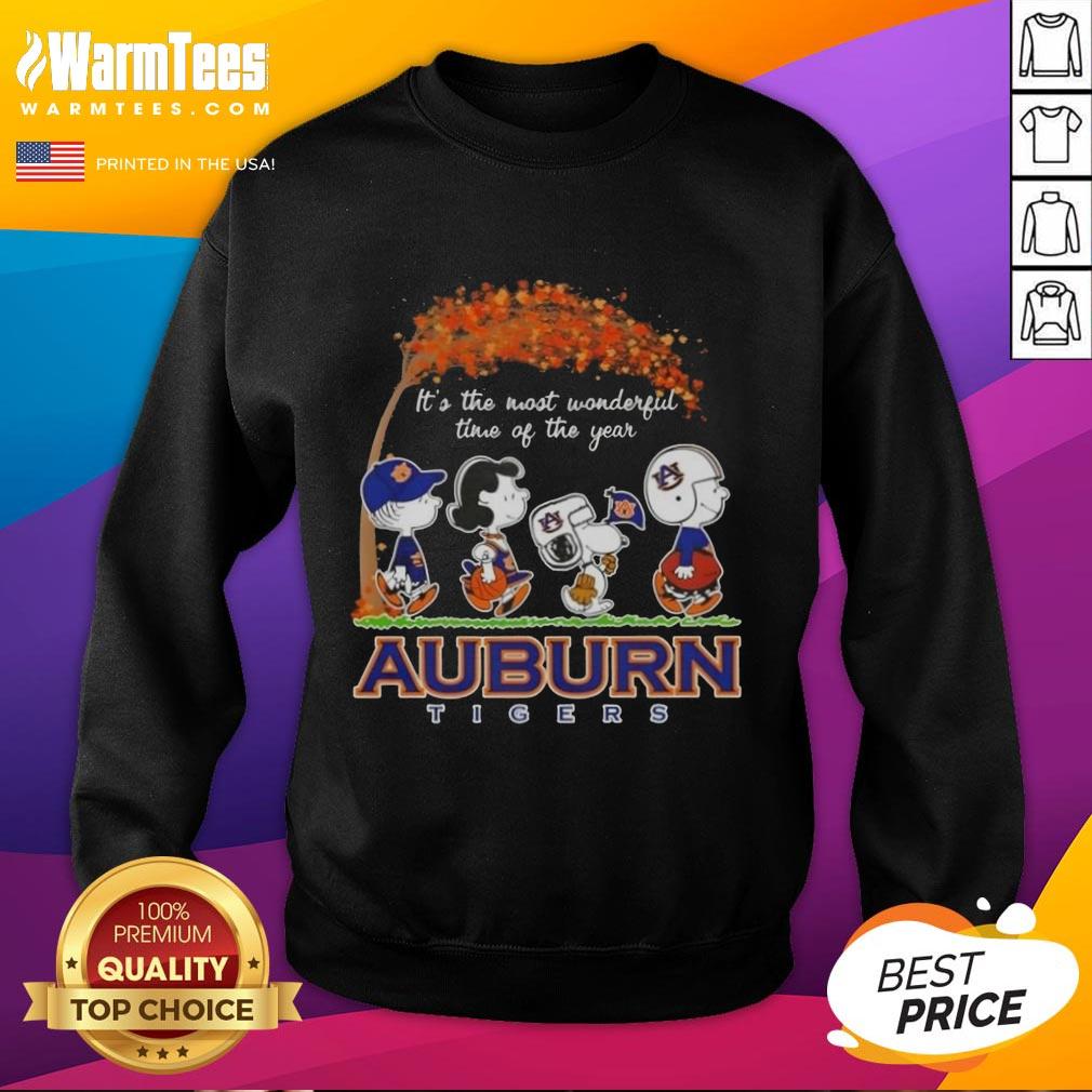 Premium Auburn Tigers X Peanuts Snoopy and Friends Autumn sweatshirt, perfect for cozy fall celebrations.