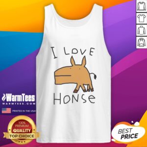 Premium I Love Horse Meme Tank Top featuring a humorous horse graphic, perfect for casual wear and horse lovers.