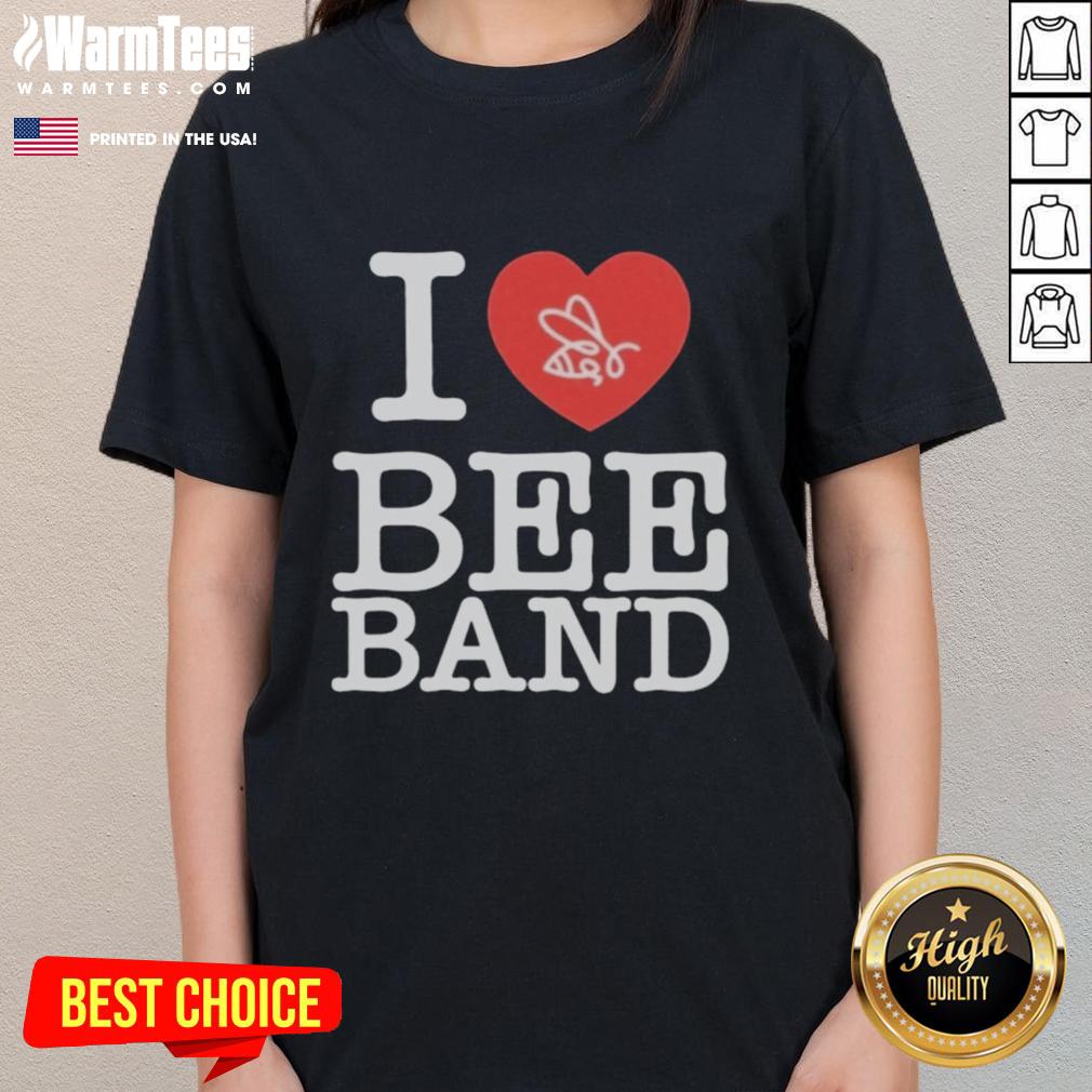 Alt Text: Premium Official Honey Revenge I Heart Bee Band Ladies Tee featuring a stylish bee-themed graphic design.