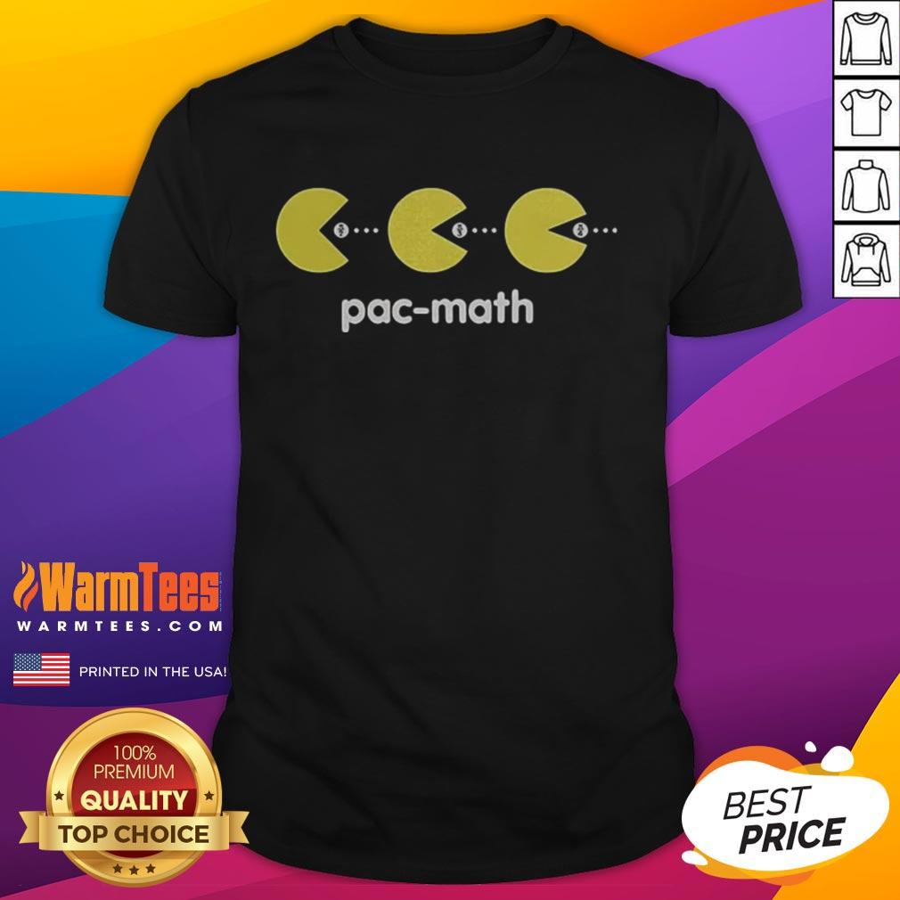 Alt Text: Premium Pac Math Stuart Bloom T-Shirt featuring a stylish design perfect for fans of the Pac Math series.