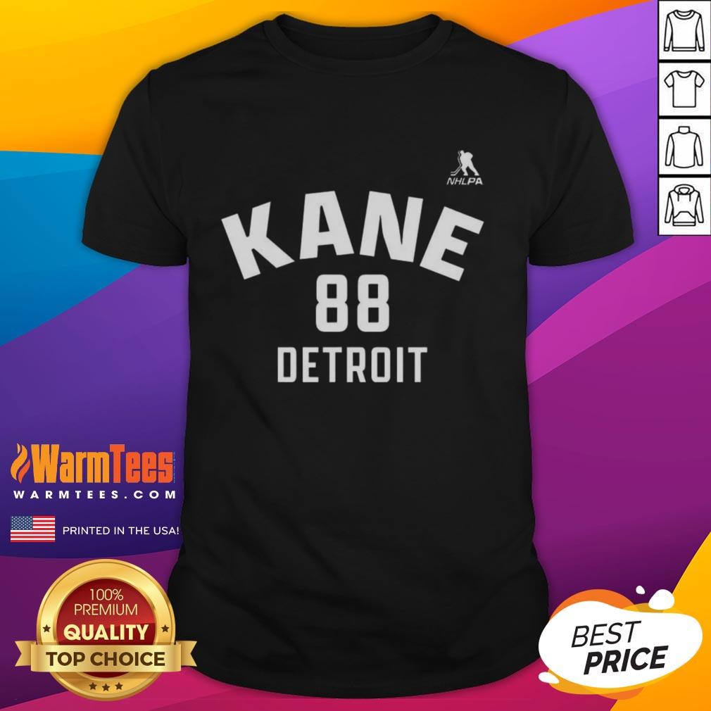 Alt Text: Premium Patrick Kane Detroit Red Wings Ice Hockey T-Shirt featuring name and number 88 design, perfect for fans.