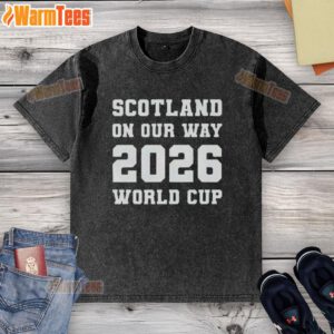 Alt Text: Premium Scotland 2026 World Cup washed t-shirt featuring vibrant design and soft fabric for ultimate comfort.