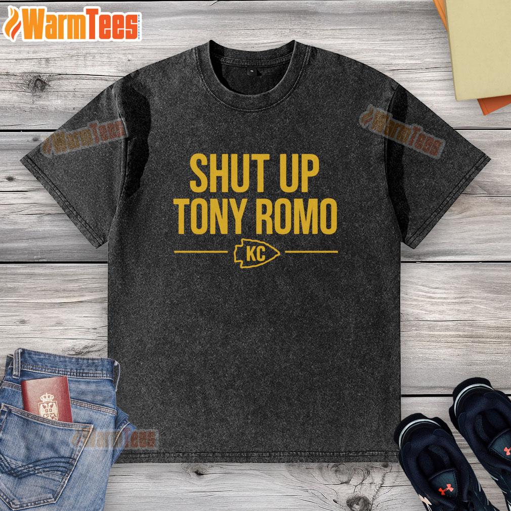 Premium Shut Up Tony Romo KC Washed T-Shirt in soft fabric, featuring a stylish design perfect for fans and casual wear.