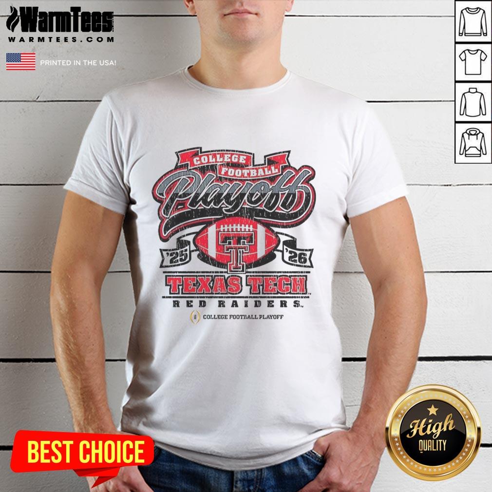 Premium Texas Tech Red Raiders College Football Playoff 2025-2026 T-Shirt featuring bold team graphics and soft fabric.