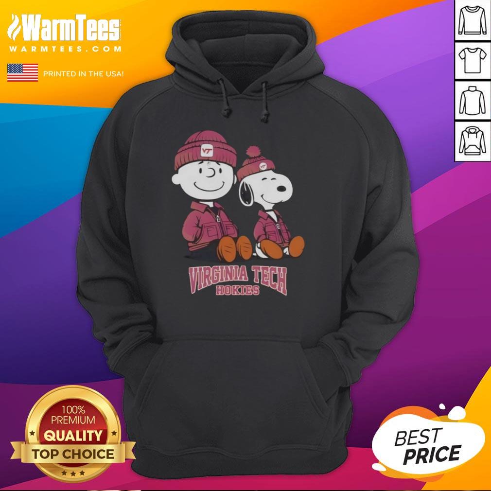 Premium Virginia Tech Hokies hoodie featuring Snoopy and Charlie Brown design, perfect for fans and stylish comfort.