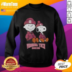 Premium Virginia Tech Hokies X Snoopy and Charlie Brown sweatshirt featuring vibrant colors and cozy design.